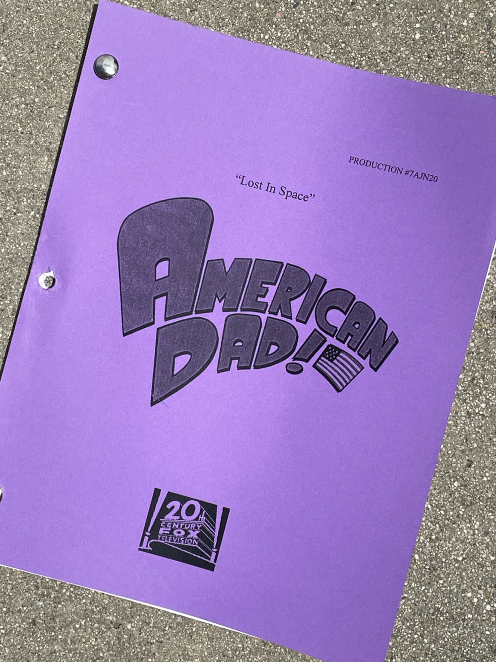 American Dad 2011 Production Used Table Draft Script Lost in Space ALL-TIME EP!!